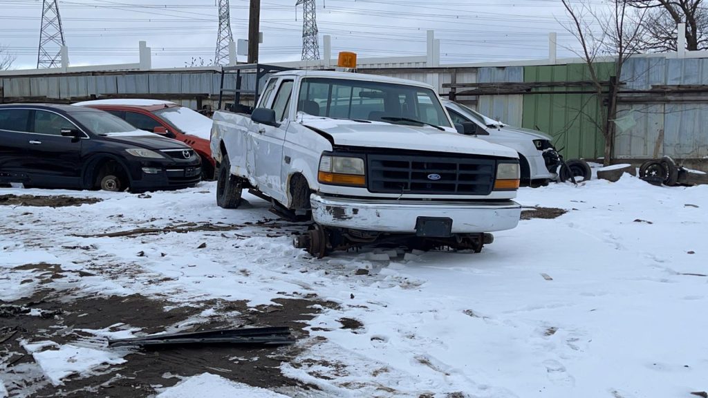 A scrap vehicle picked up by RN Scrap Junk Cars in Oshawa, Ontario